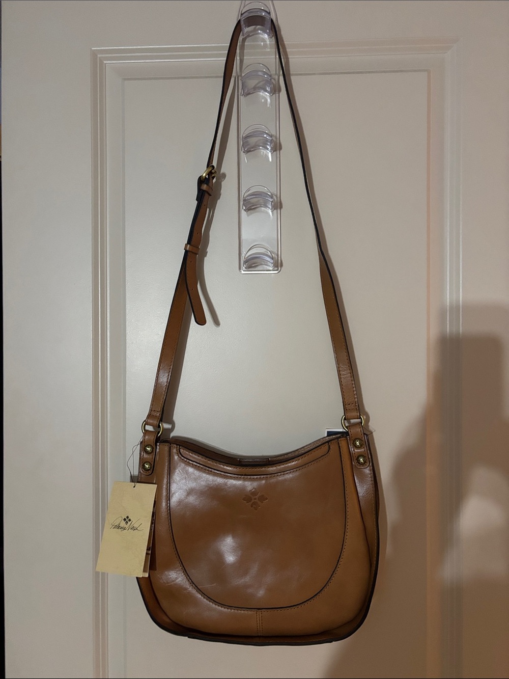 Patricia Nash Saddle Crossbody Bag in Warm Brown